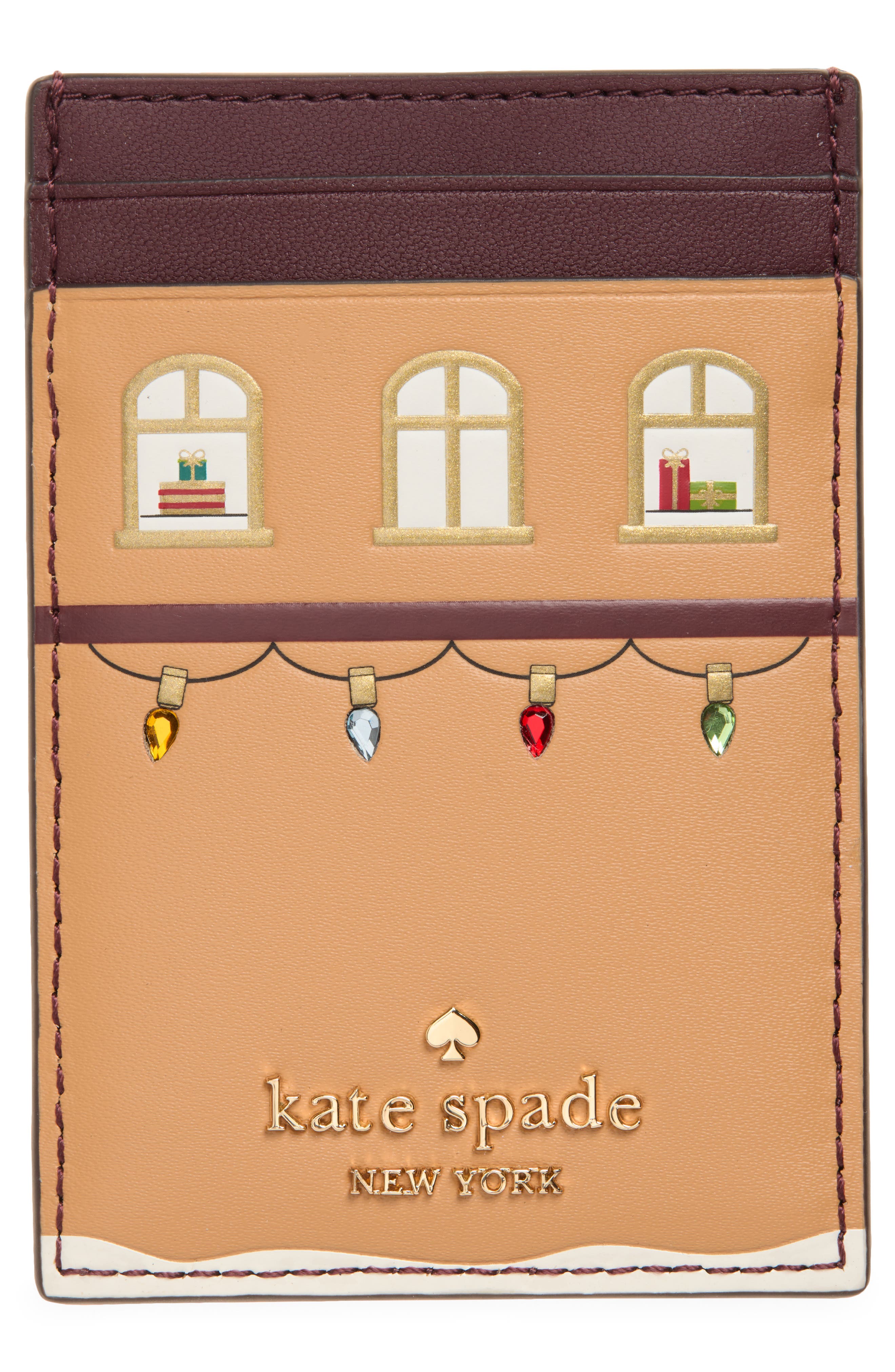 Oh What Fun North South Card Case, Alternate, color, BEIGE MULTI