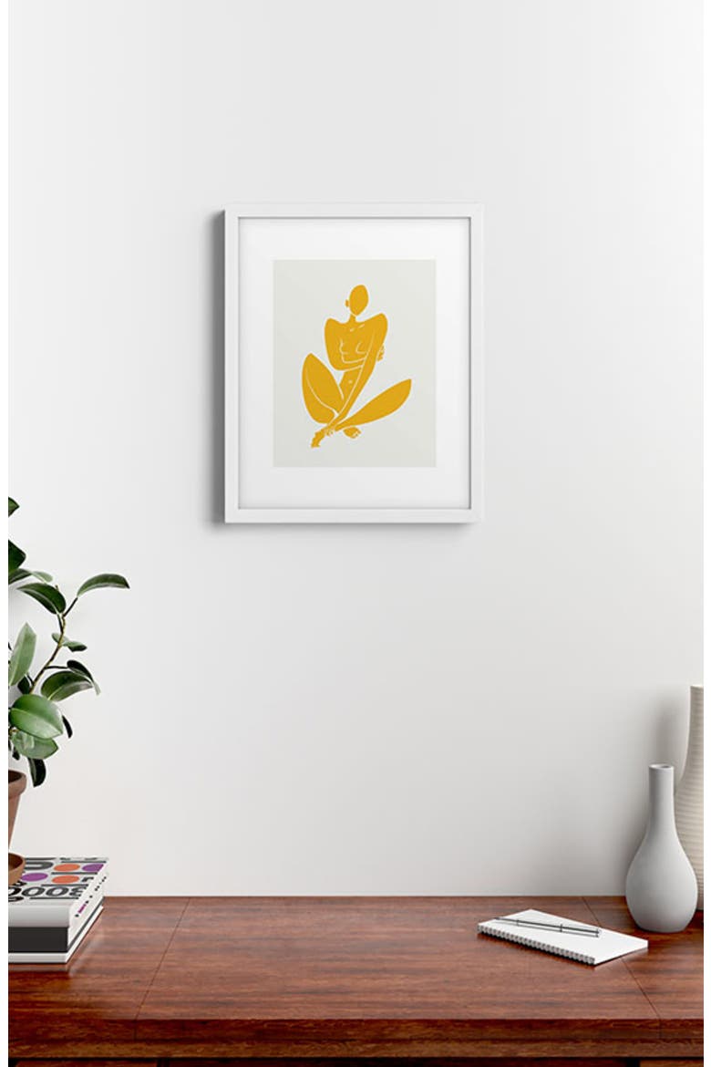 Nude in Yellow Framed Art Print, Alternate, color, YELLOW
