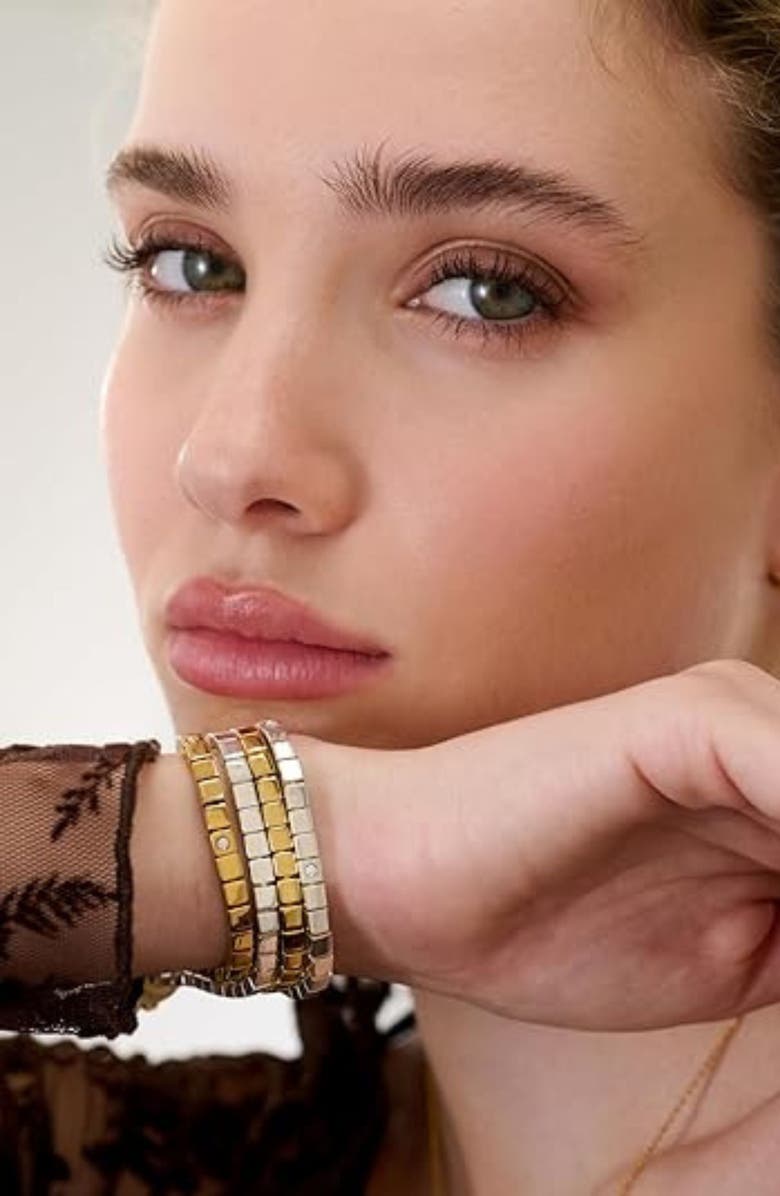 Oak & Luna Square Dot Bracelet in Gold Vermeil, Alternate, color, Gold Vermeil