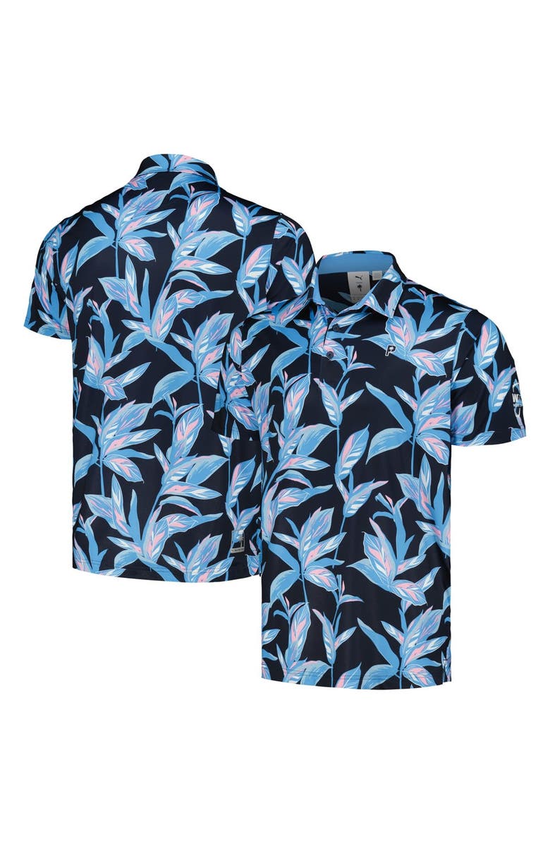PUMA Men's Puma x PTC Navy WM Phoenix Open Floral MATTR Polo, Alternate, color, Navy