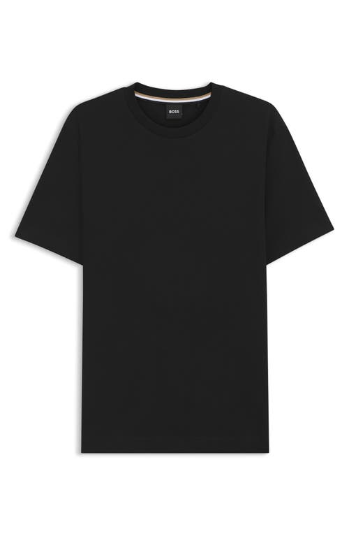 Hugo Boss Boss Thompson Solid Cotton T-shirt In Black