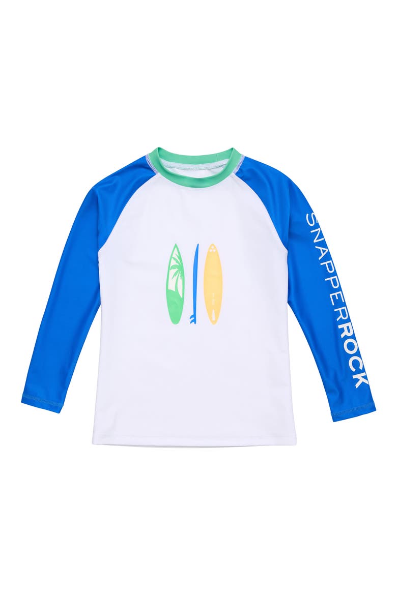 Kids' Breakwater Beach UPF 50+ Rashguard, Main, color, WHITE MULTI