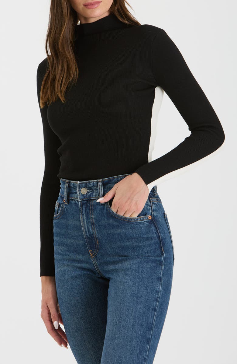 Blu Pepper Turtleneck Knit Top, Alternate, color, Black
