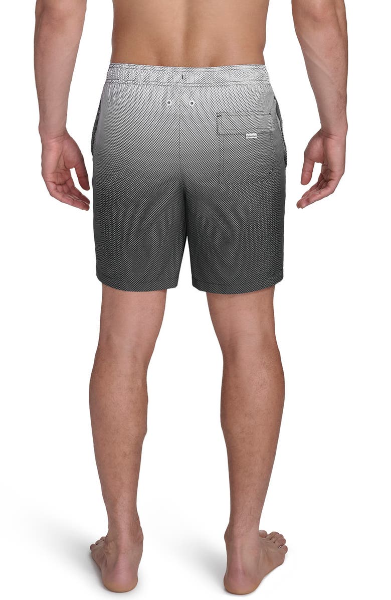 Calvin Klein Core Volley Gradient Dot Swim Trunks, Alternate, color, Black