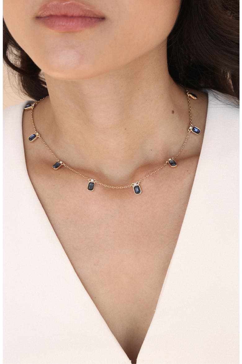 Deco Charm Necklace, Alternate, color, SAPPHIRE