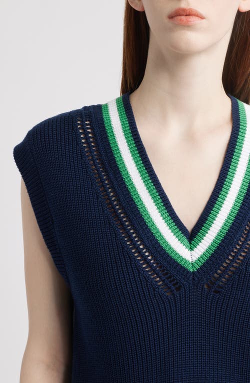 525 Wendy Varsity Vest In Dark Blue Multi