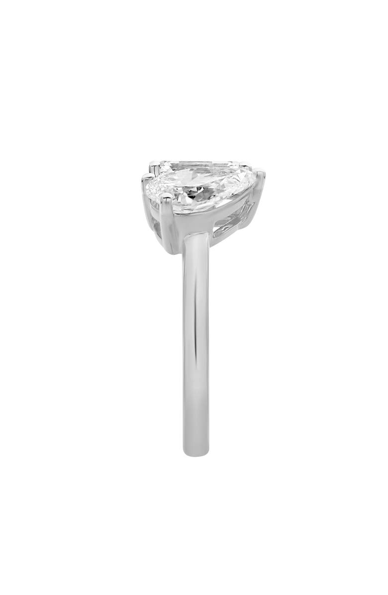 LuvMyJewelry Evermore 14K Gold Toi et Moi Emerald and Pear Lab Grown Diamond Ring - 3 ct, Alternate, color, 14K White Gold