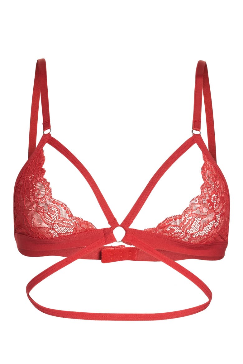 Intimates Lucy Bralette, Alternate, color, LOLLIPOP RED