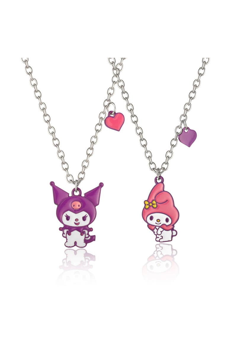Kuromi and My Melody Necklace Set, Main, color, Silver, miscallaneous