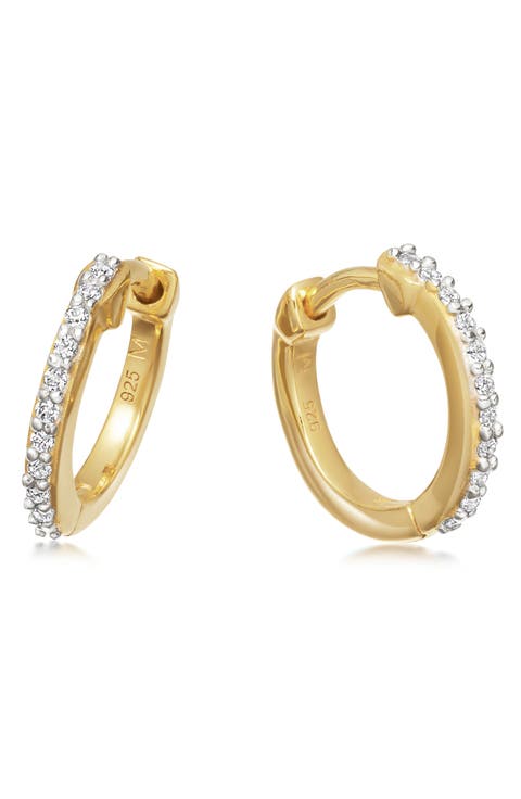 Pavé Huggie Hoop Earrings