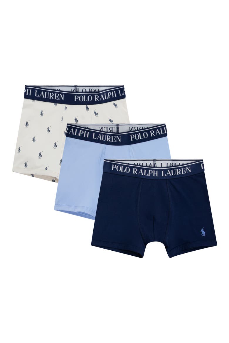 Kids' Assorted 3-Pack Stretch Cotton Boxers(Big Kid), Main, color, OFFICE BLUE