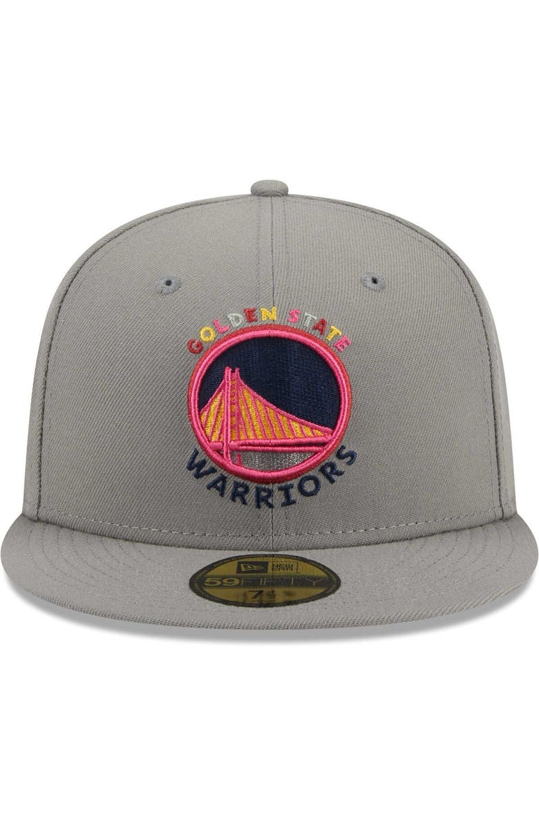 New Era Men's New Era Gray Golden State Warriors Color Pack 59FIFTY Fitted Hat, Alternate, color, 