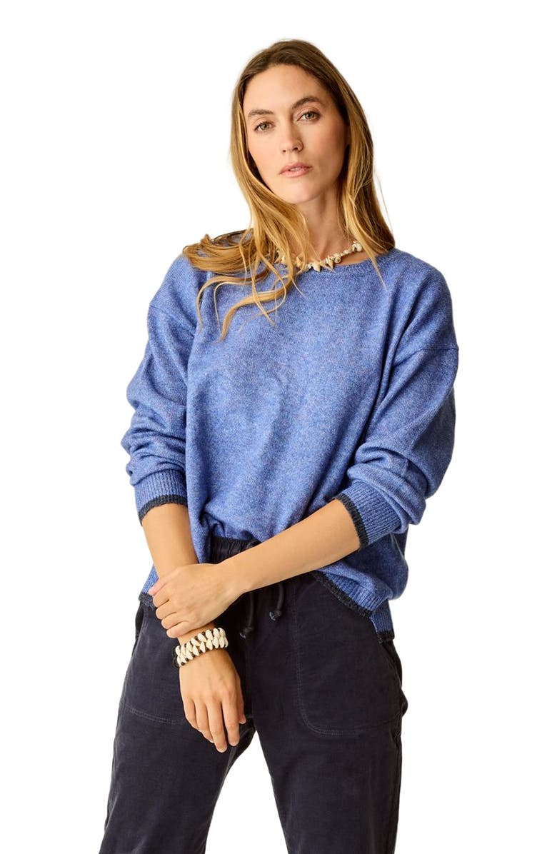 Carve Designs Drue Fuzzy Sweater, Alternate, color, Capri Blue W. Dark Capri
