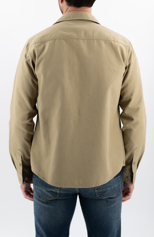 Devil-dog Dungarees Canvas Button-up Cpo Shirt Jacket In Brown