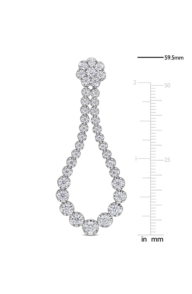 Julianna B. Moissanite Teardrop Dangle Earrings, Alternate, color, Sterling Silver