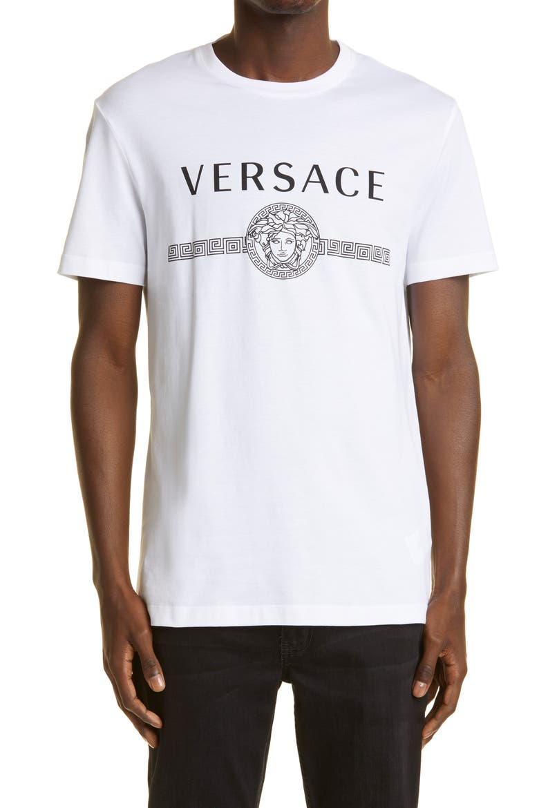 Medusa Logo Cotton Tee, Main, color, OPTICAL WHITE