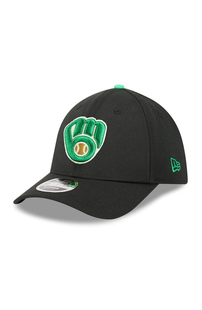 New Era Men's New Era  Black Milwaukee Brewers 2026 St. Patrick's Day 39THIRTY Flex Hat, Alternate, color, 