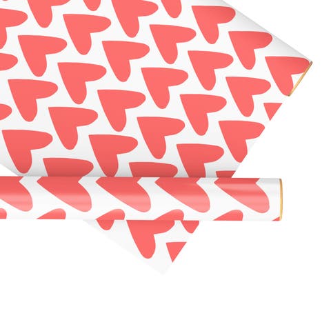 Eight Sheets Two-Sided "Hearts" Heavyweight Gift Wrap