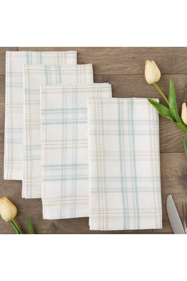 Cottontail Garden Plaid Napkin Set/4, Alternate, color, Beige