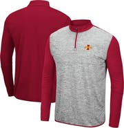 COLOSSEUM Men's Colosseum Heathered Gray/Cardinal Iowa State Cyclones Prospect Quarter-Zip Jacket