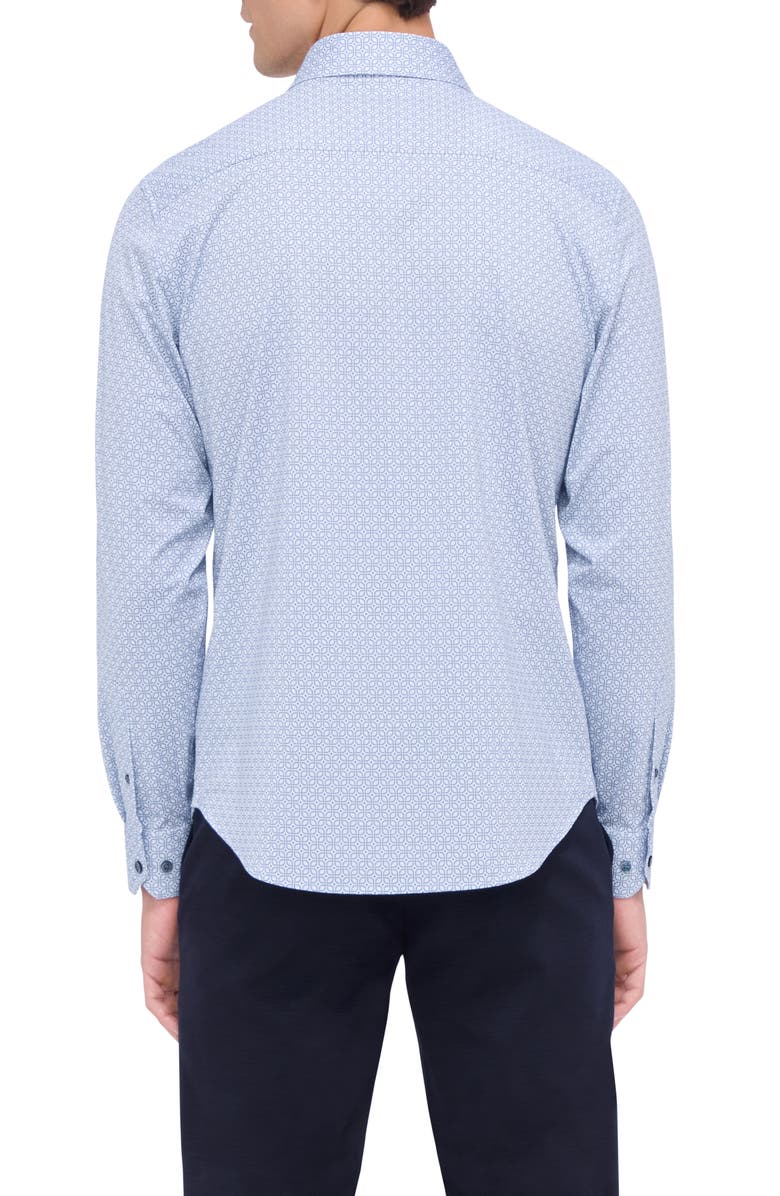 Bugatchi Jimmy OoohCotton<sup>®</sup> Geo Print Button-Up Shirt, Alternate, color, 