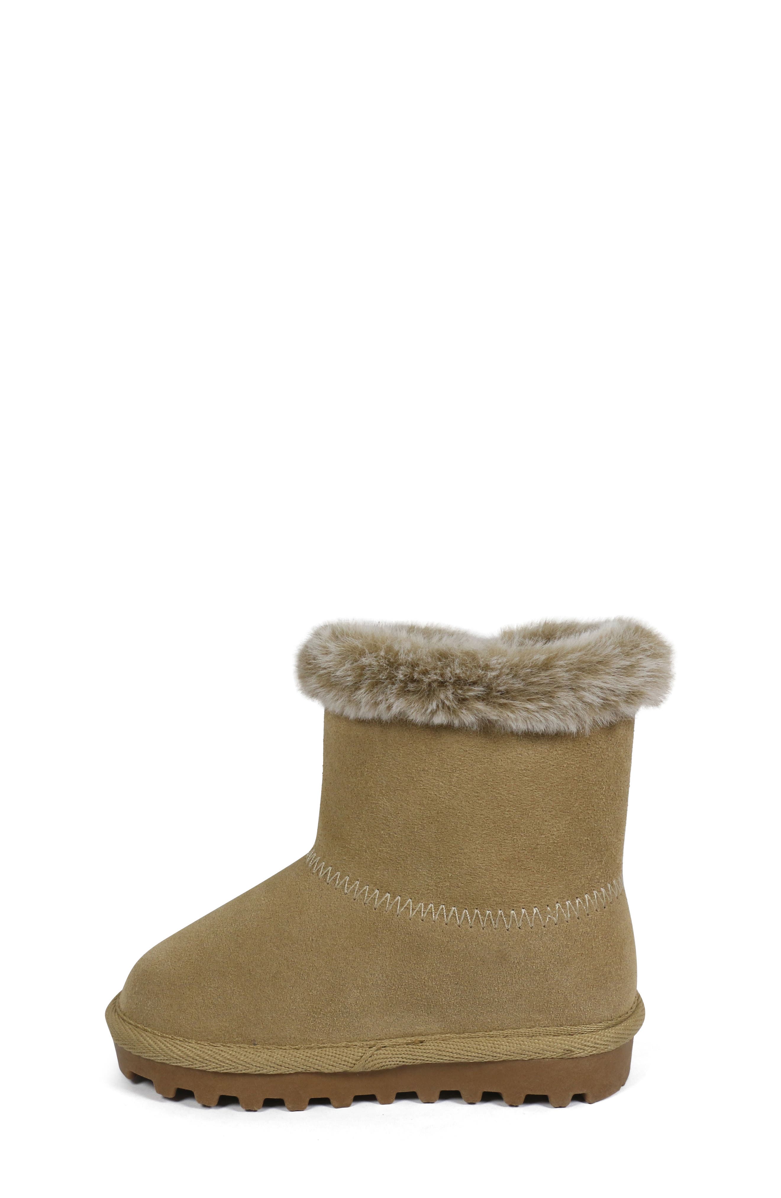 BEARPAW Kids' Suede Faux Fur Lined Boot, Alternate, color, 
