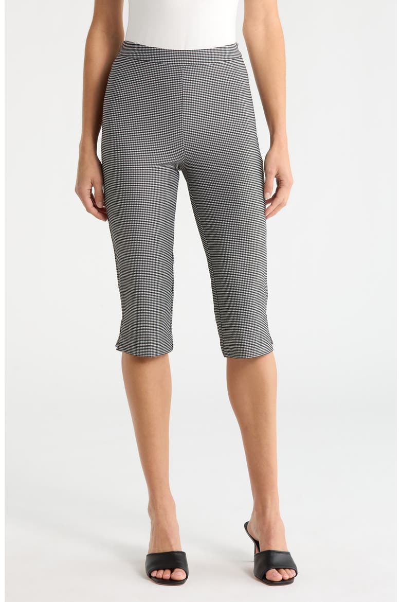 Brecklynn Gingham Capri Pants, Main, color, BLACK GINGHAM