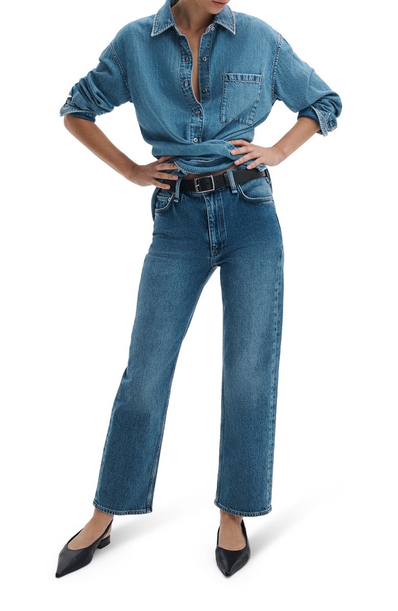 rag & bone Harlow Mid Rise Ankle Straight Leg Jeans, Alternate, color, Accord