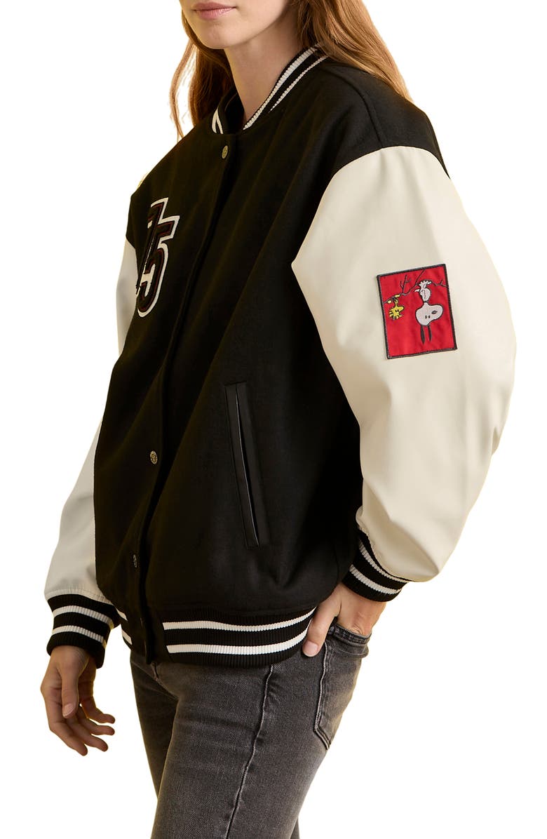 Sanctuary '75 Varsity Jacket, Alternate, color, Black/ White