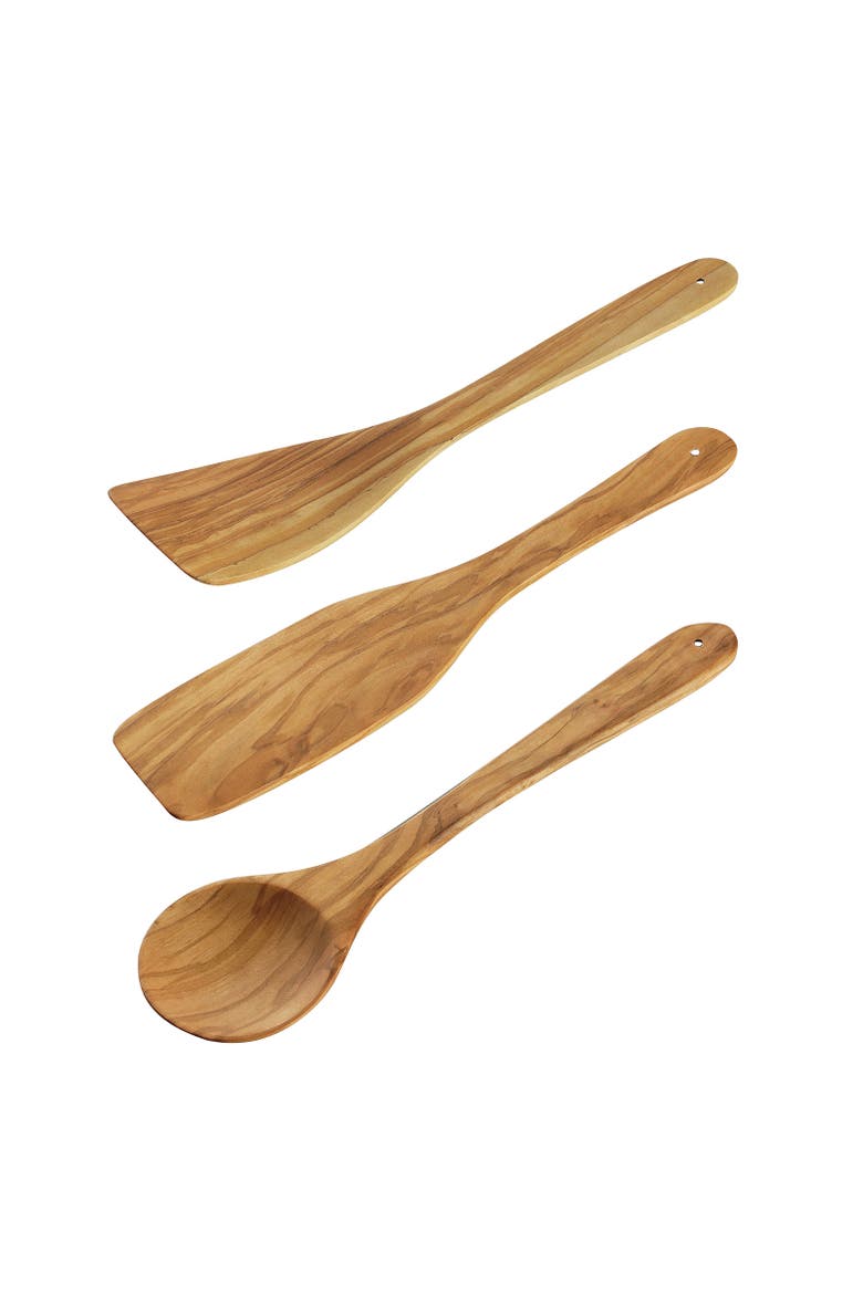 Toscana Olivewood 3 Piece Kitchen Utensil Set, Main, color, Brown