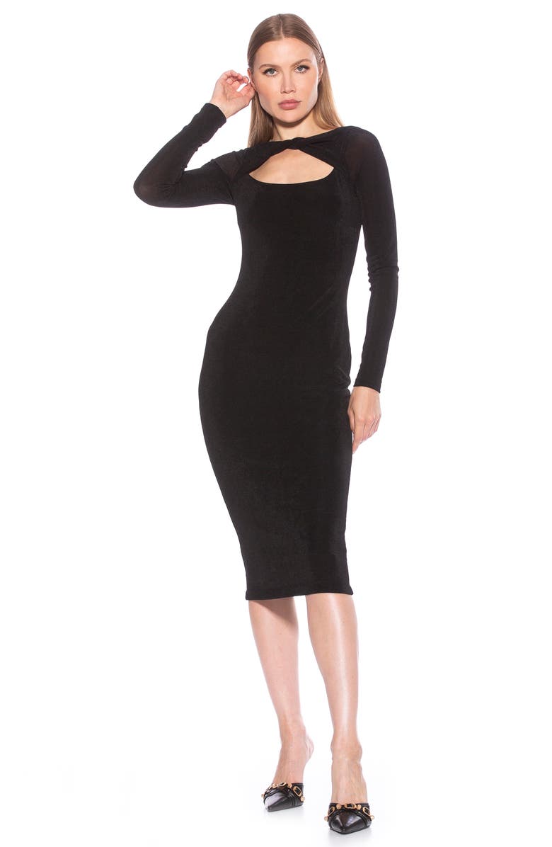 Alexia Admor Tanya Twist Front Cutout Midi Dress, Alternate, color,