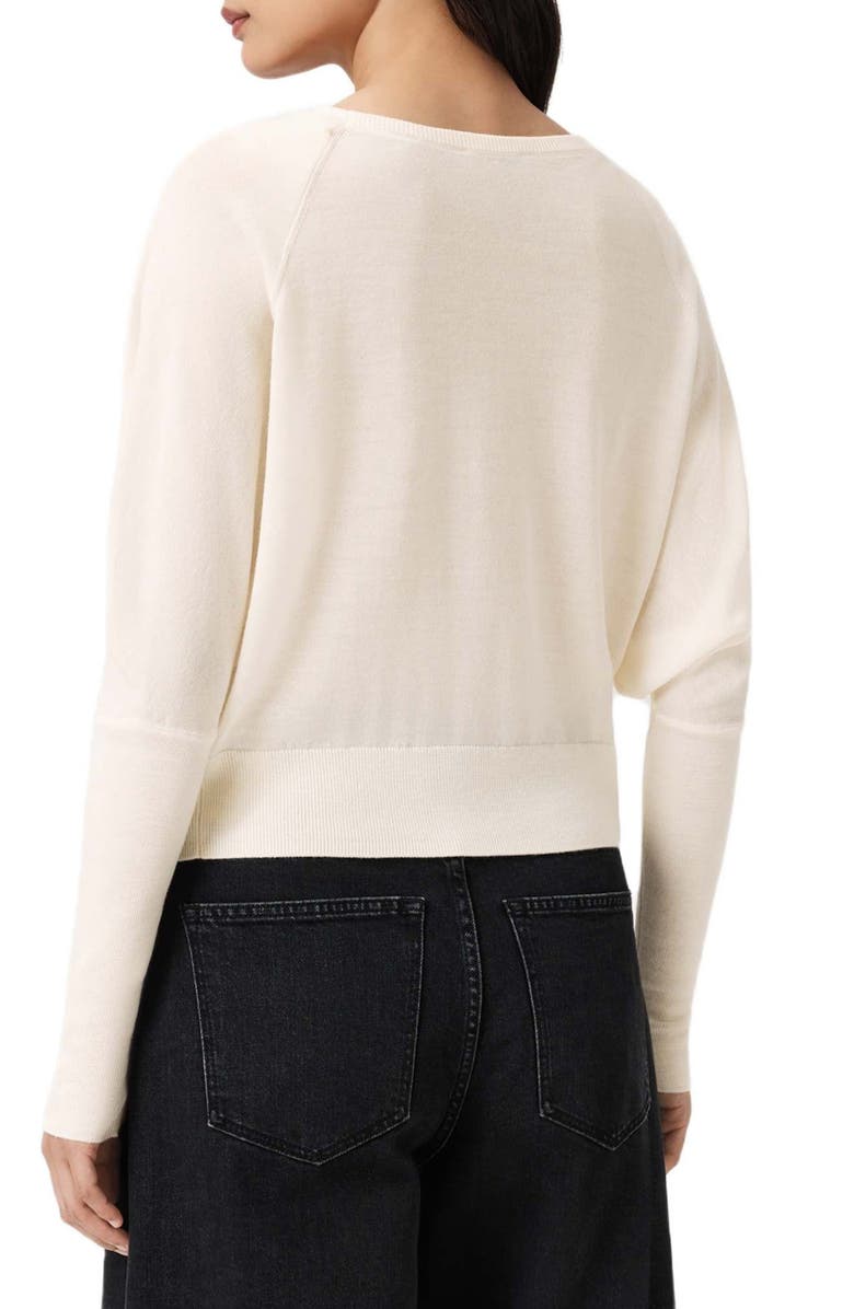 AllSaints Ridley Dolman Sleeve Crop Sweater, Alternate, color, Chalk White