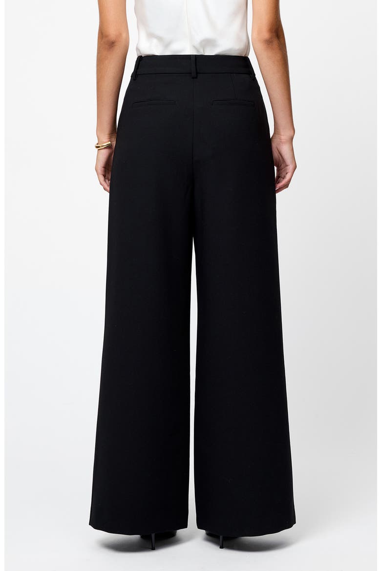 Azra Wide Leg Twill Pants, Alternate, color, BLACK