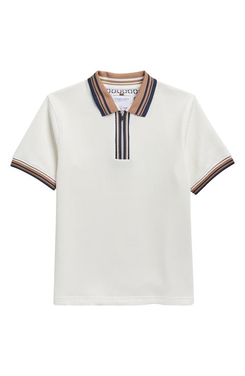 Kids' Tipped Quarter Zip Polo (Big Kid)