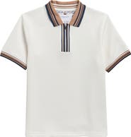 DENIM AND FLOWER Kids' Tipped Quarter Zip Polo