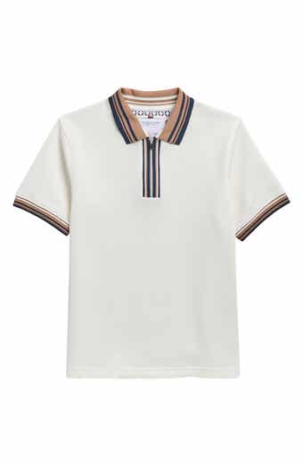 DENIM AND FLOWER Kids' Tipped Quarter Zip Polo