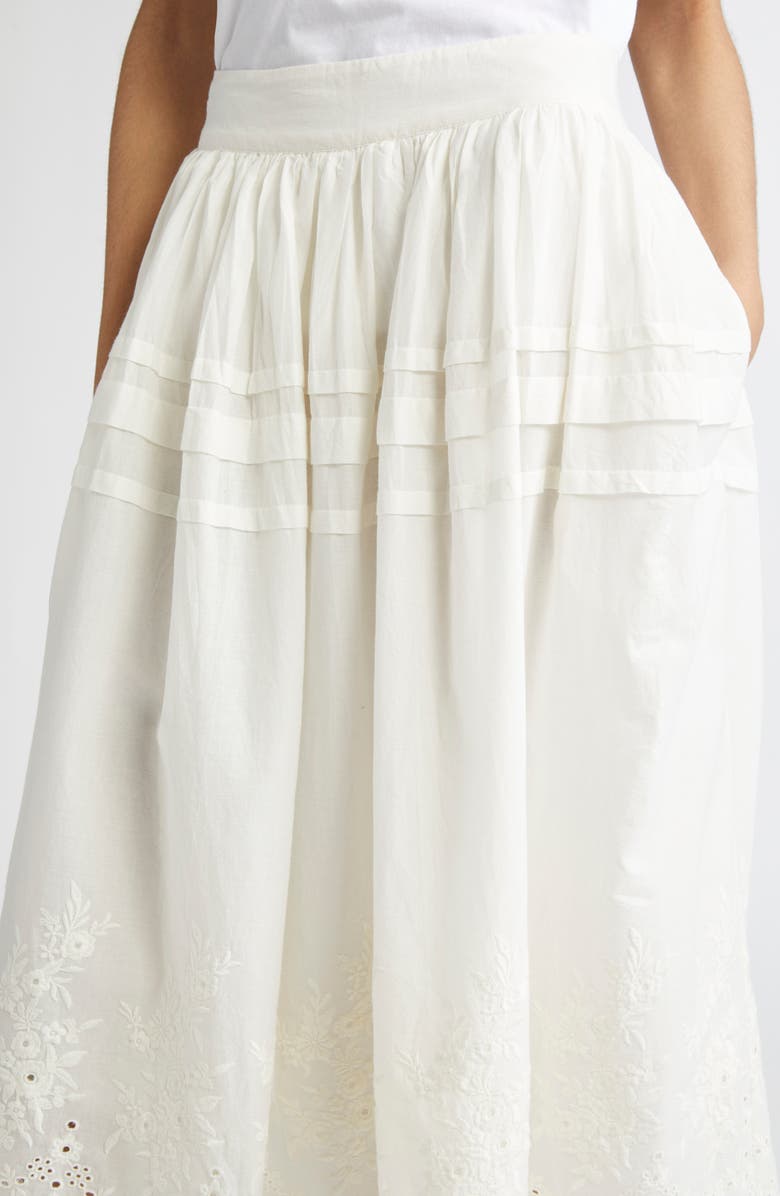 MILLE Leonie Embroidered Eyelet Cotton Skirt, Alternate, color, White Eyelet