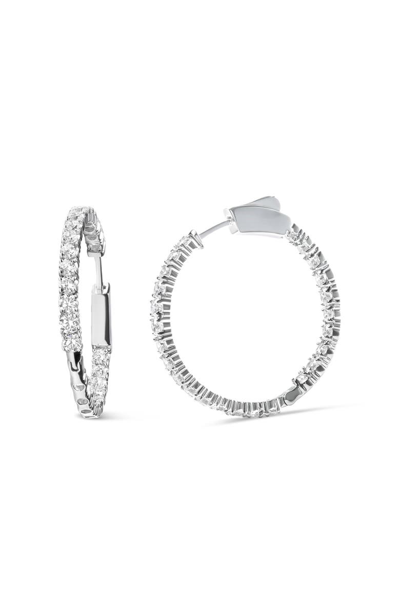 Haus of Brilliance 14K White Gold 1.0 Carat Inside Out Lab-grown diamond Fashion Hoop Earrings, Alternate, color, White
