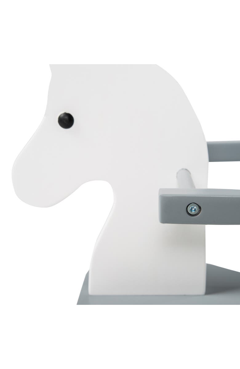 Roba-Kids Solid Wooden Rocking Horse in White & Gray, Alternate, color,