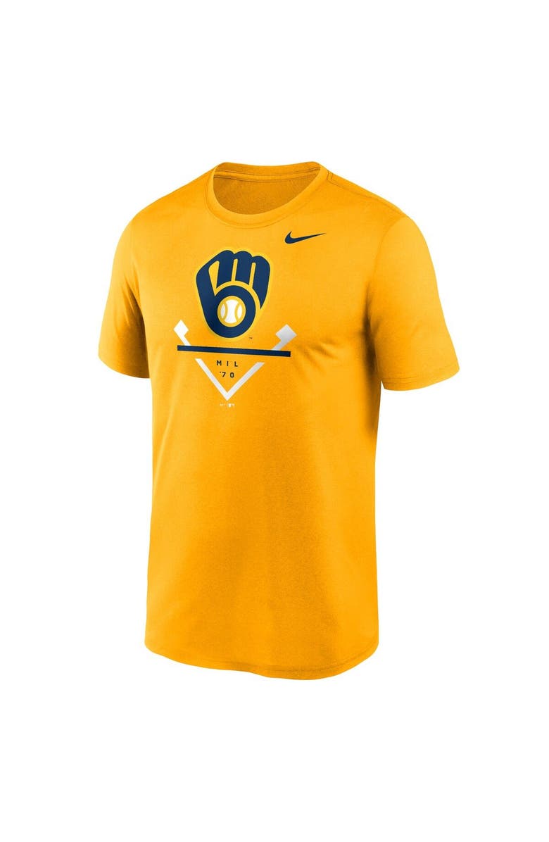 Nike Men's Nike Gold Milwaukee Brewers Icon Legend T-Shirt, Alternate, color, 