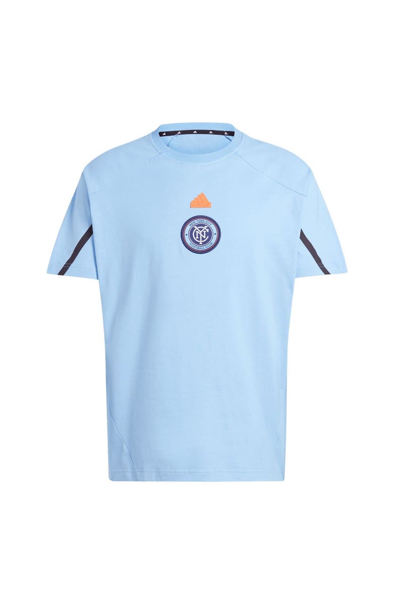 adidas Men's adidas Sky Blue New York City FC 2024 Travel Raglan T-Shirt, Alternate, color,