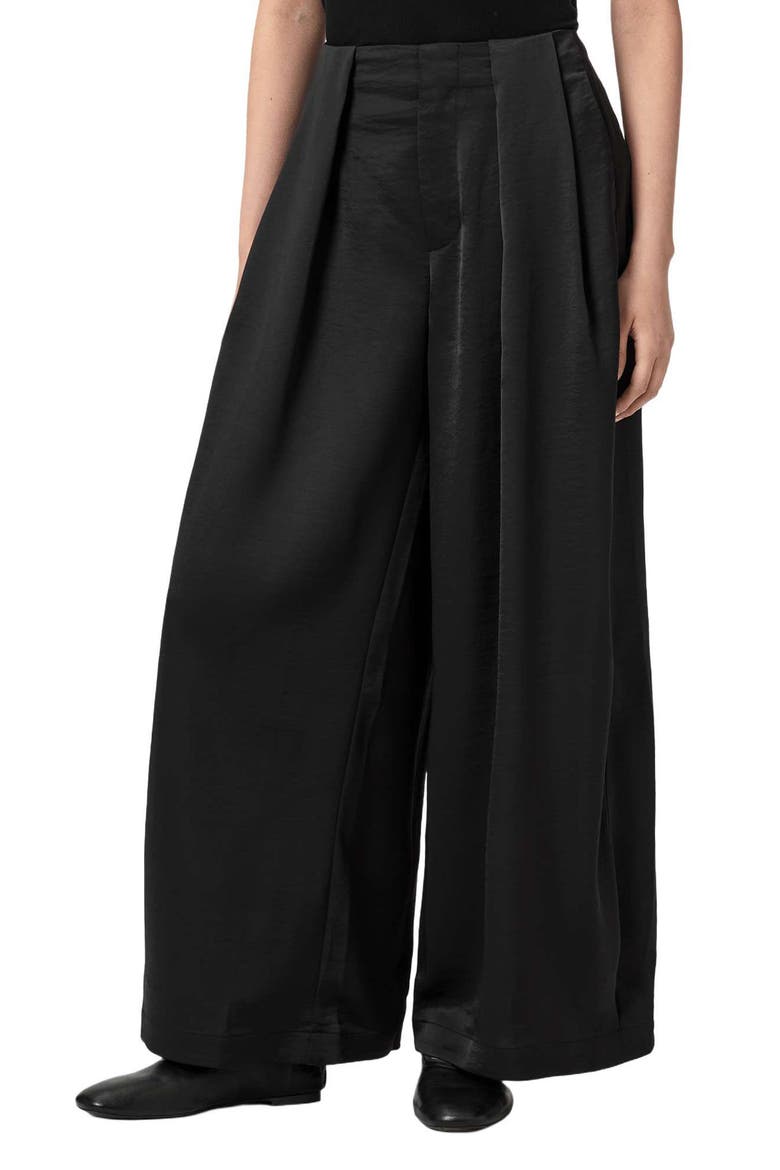 Lola Wide Leg Trousers, Main, color, BLACK