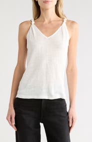 Young, Fabulous & Broke Tamar V-Neck Linen Tank