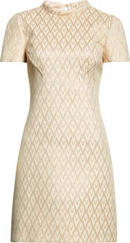 Valentino Garavani Toute la V Metallic Jacquard Minidress