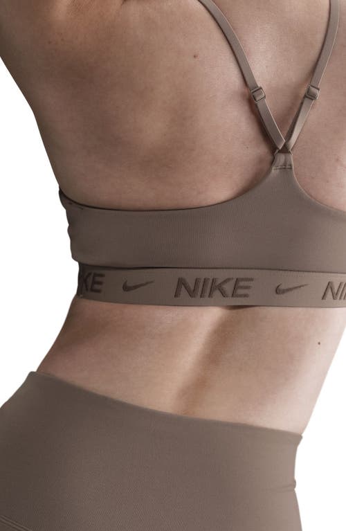 Nike Indy Light Support Padded Adjustable Sports Bra In Gray