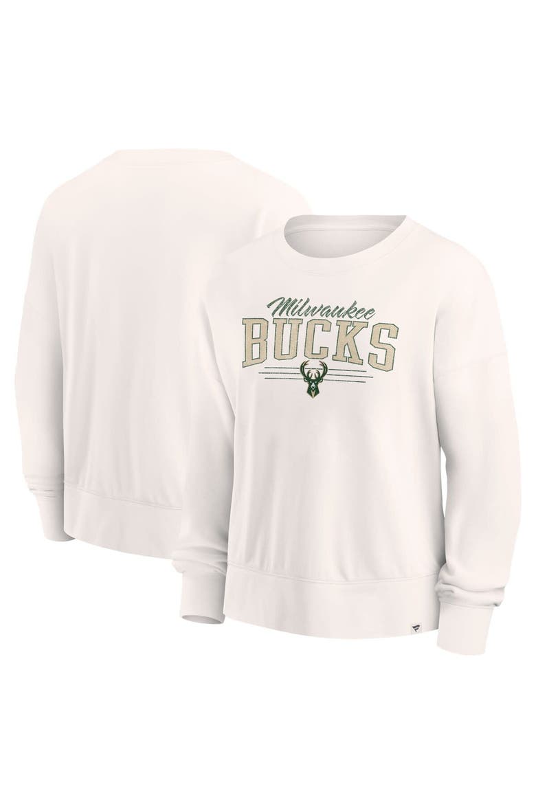 Women's Fanatics Branded Cream Milwaukee Bucks Close the Game Pullover Sweatshirt, Main, color, Cream