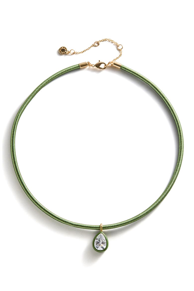 Lindsey Crystal Collar Necklace, Main, color, GREEN