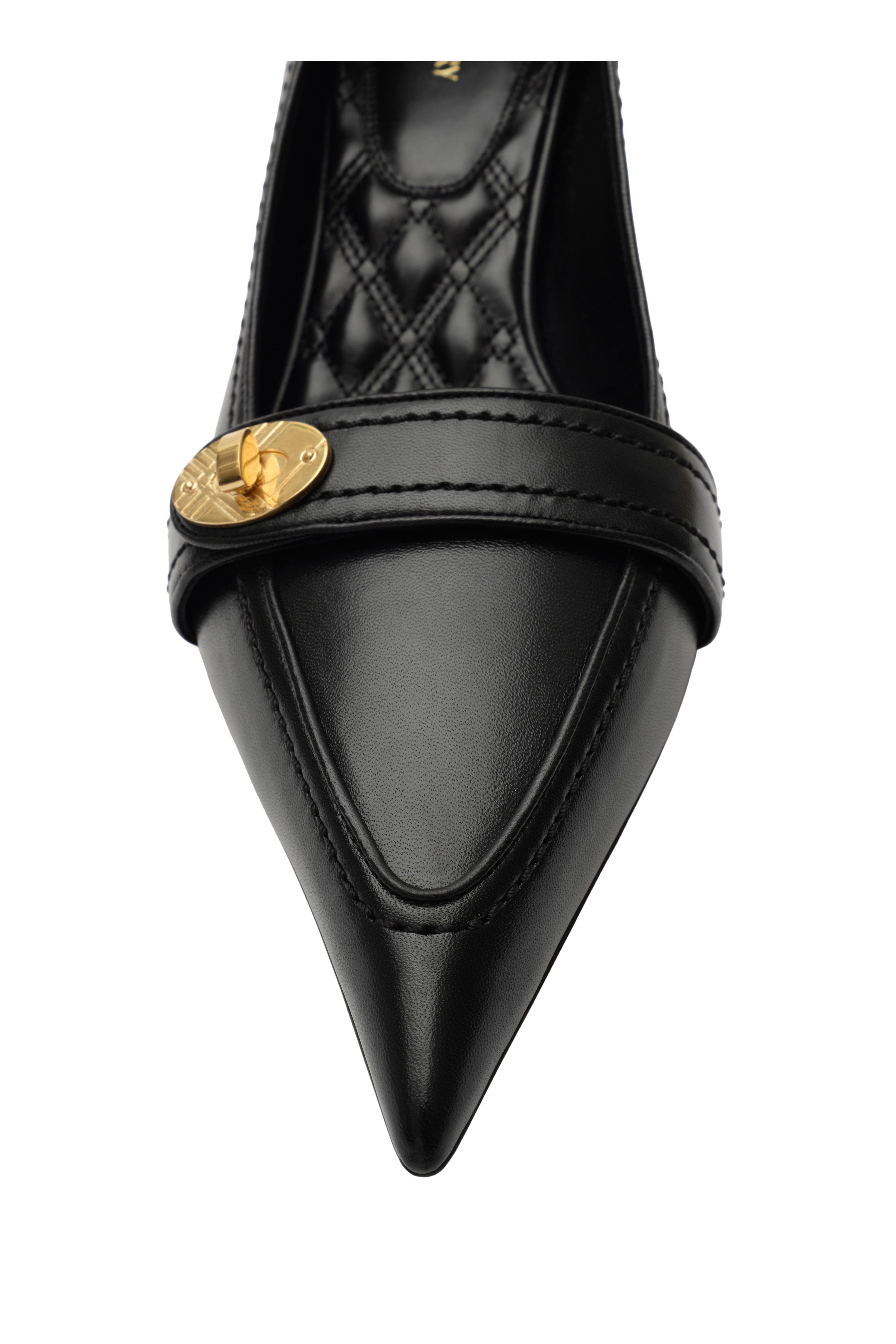 Burberry Leather Cotswolds Low Pumps, Alternate, color, Black