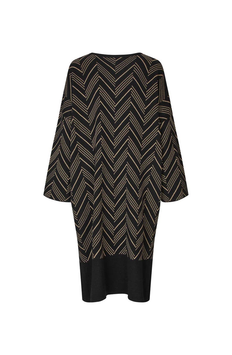 Masai Copenhagen MaNuska3/4 Sleeve Loose Fit Midi Dress, Alternate, color, Black