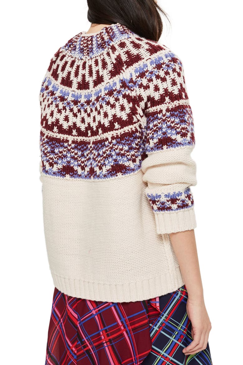 Reverse Fair Isle Sweater, Alternate, color, OATMEAL MULTI